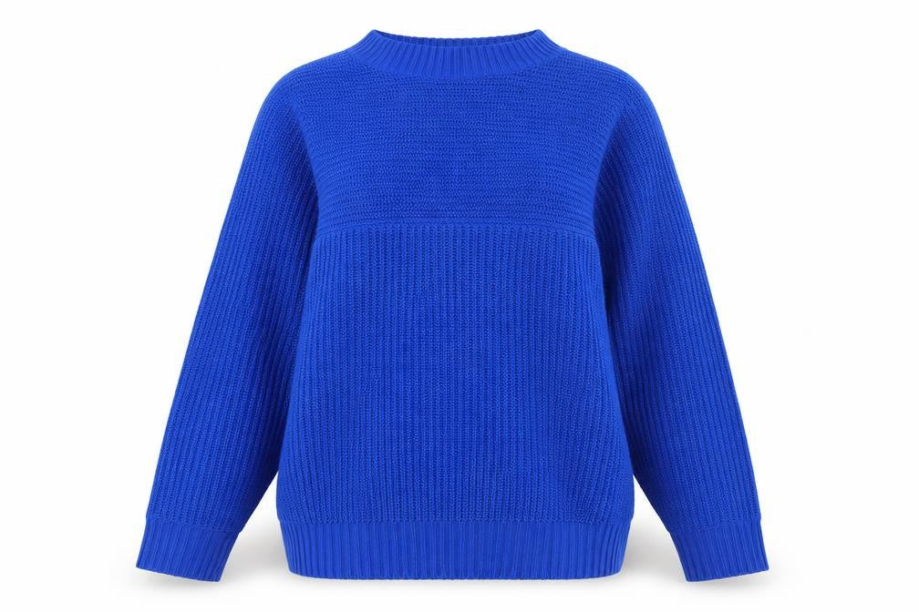 SheIn Womens Blue Round Neck  Acrylic Pullover Jumper Size L
