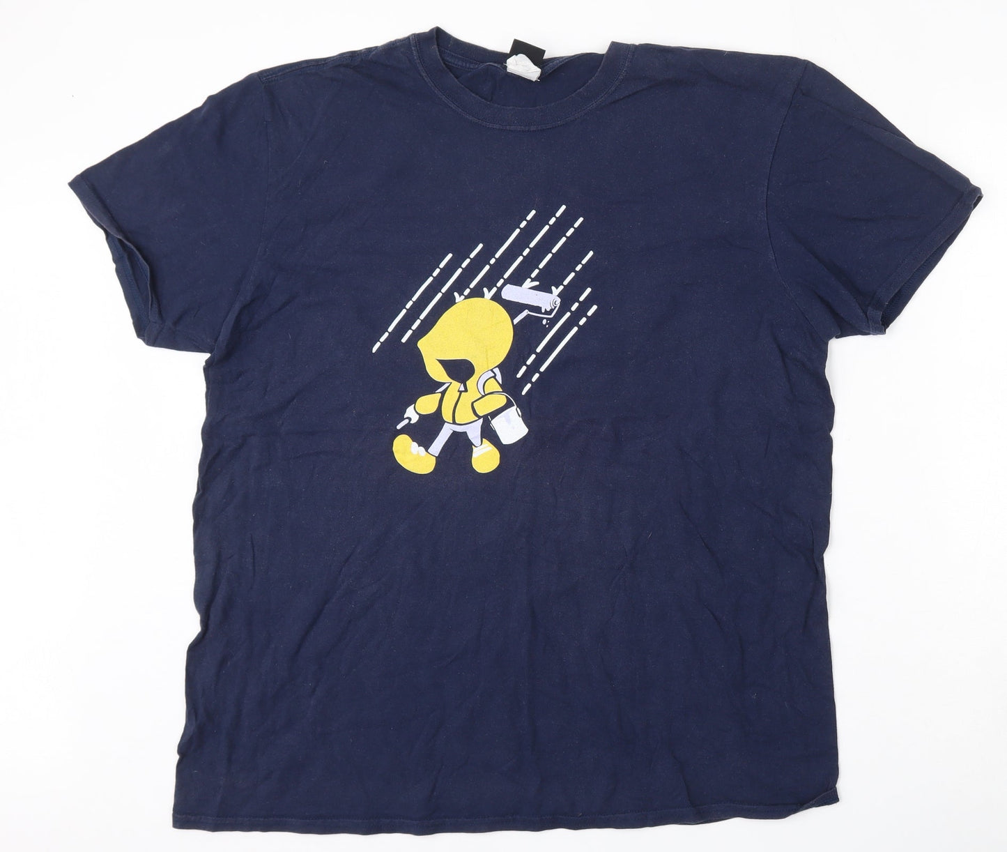 Teepublic Mens Blue  Cotton  T-Shirt Size XL Round Neck  - Painter print