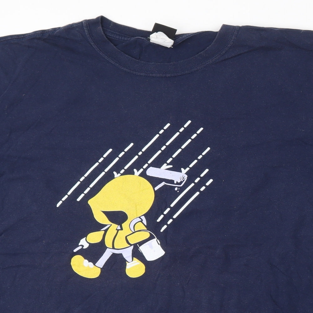Teepublic Mens Blue  Cotton  T-Shirt Size XL Round Neck  - Painter print