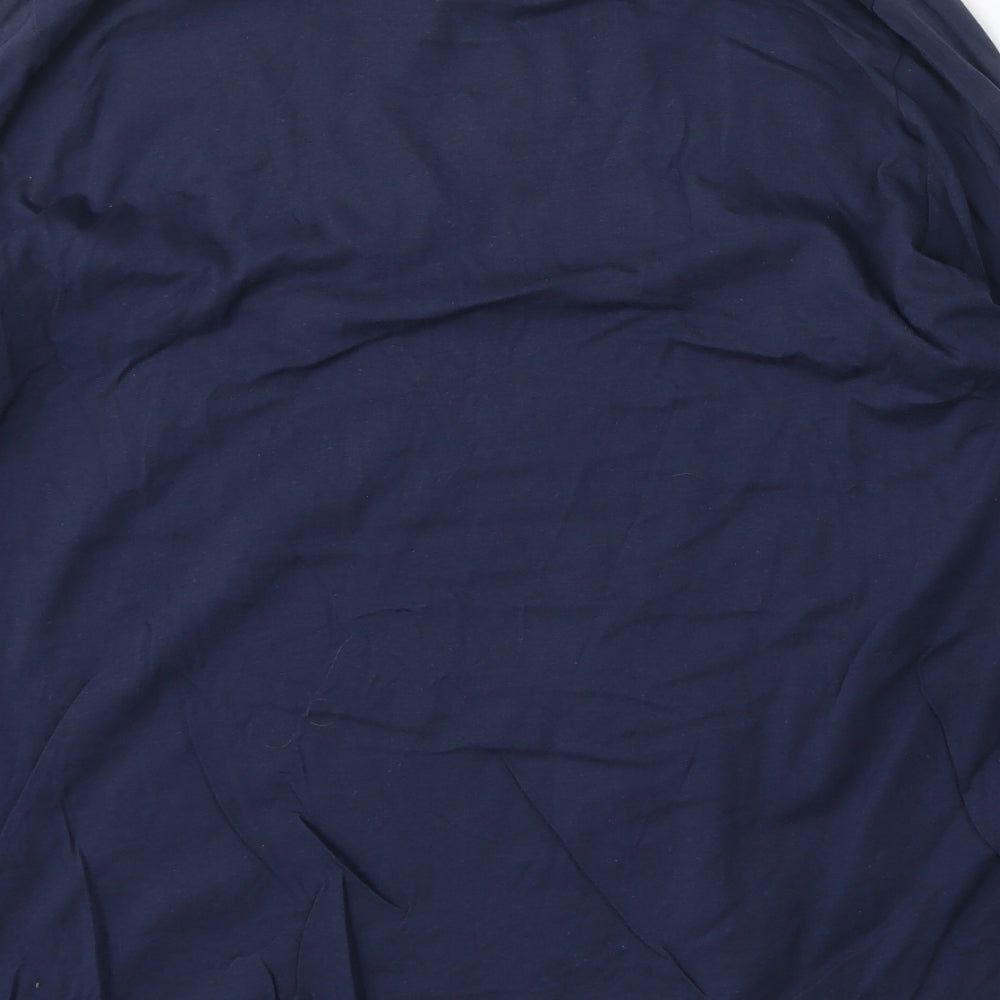Very Womens Blue  Cotton Basic T-Shirt Size 18 Round Neck - bow detail