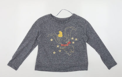 Preloved Disney Womens Blue Round Neck  Polyester Pullover Jumper Size S   - Disney Dumbo - Front