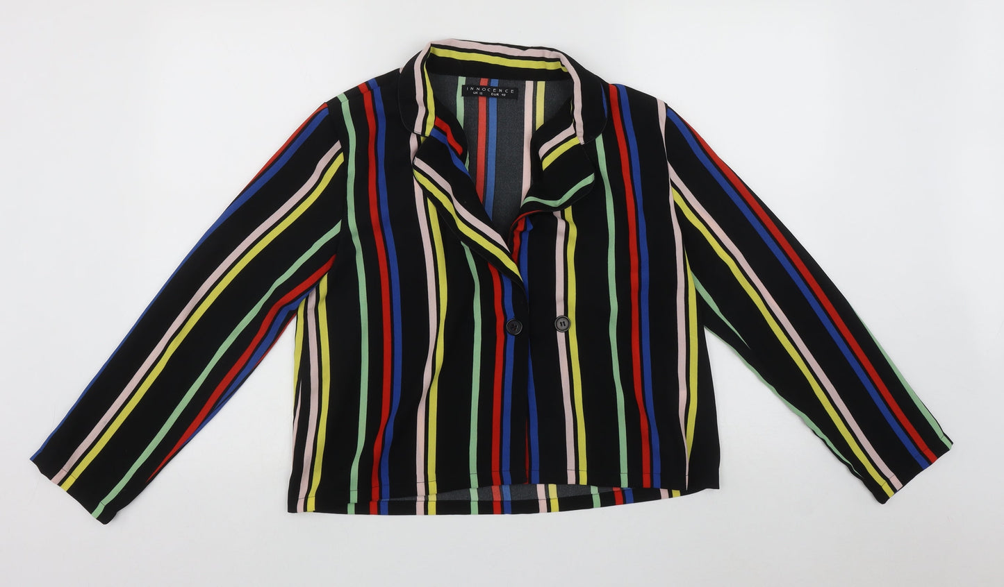 INNOCENCE Womens Multicoloured Striped  Jacket  Size 12  Button