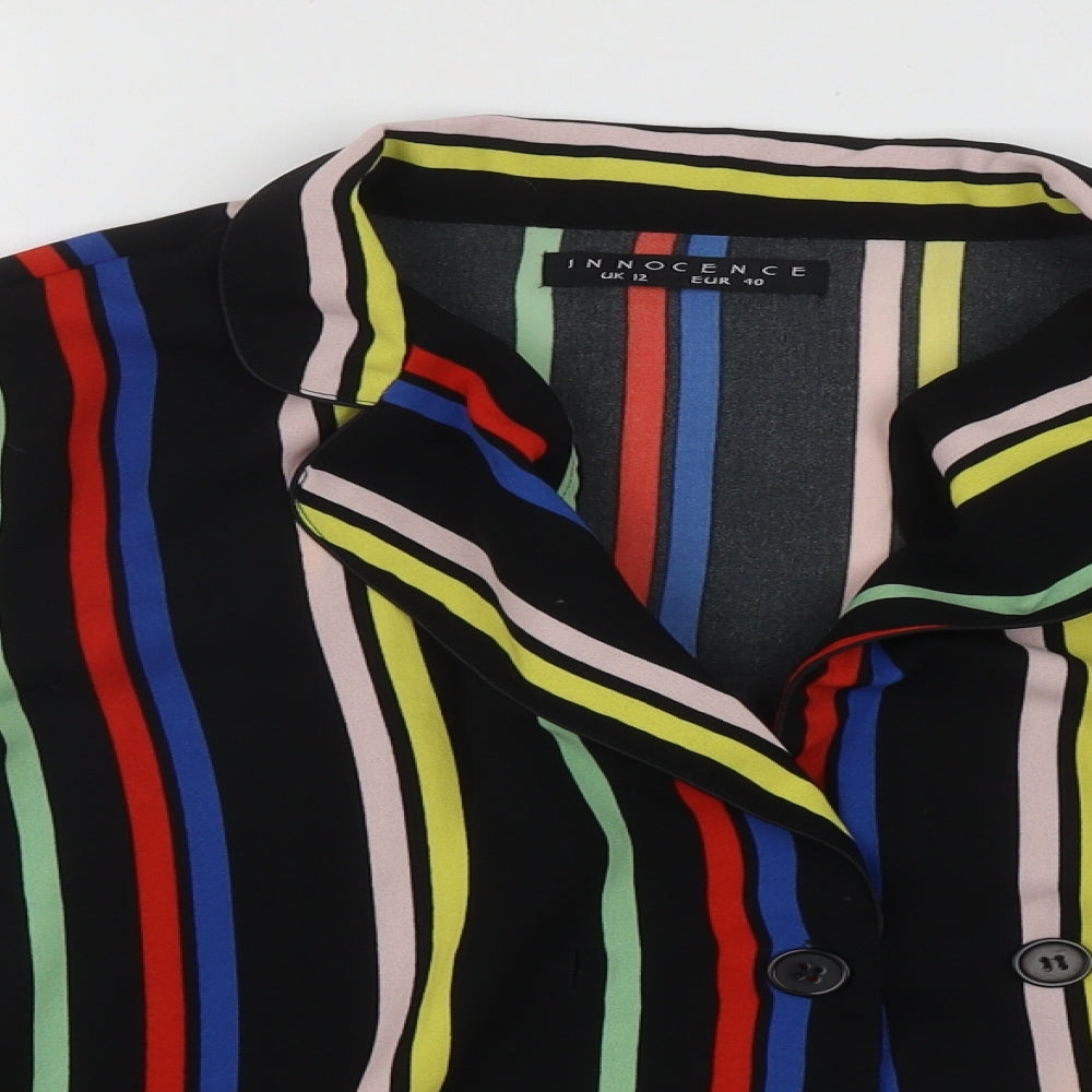 INNOCENCE Womens Multicoloured Striped  Jacket  Size 12  Button