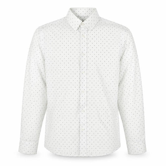 River Island Mens White Geometric Cotton  Button-Up Size M Collared Button