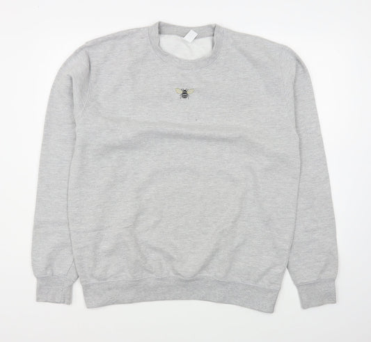 Preworn Womens Grey  Cotton Pullover Sweatshirt Size L  Pullover
