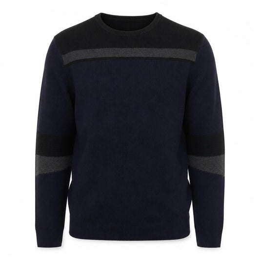 River Island Mens Blue Round Neck  Cotton Pullover Jumper Size S