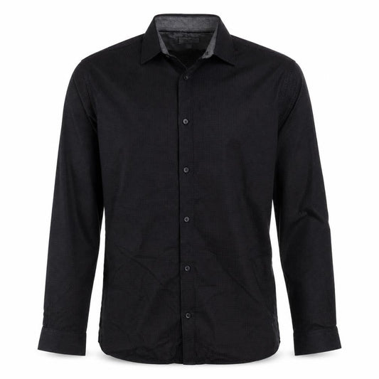 Next Mens Black  Polyester  Button-Up Size M Collared Button