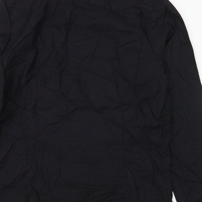 Next Mens Black  Polyester  Button-Up Size M Collared Button