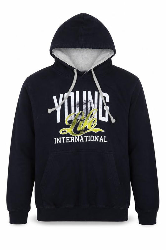Awdis Mens Blue  Cotton Pullover Hoodie Size S