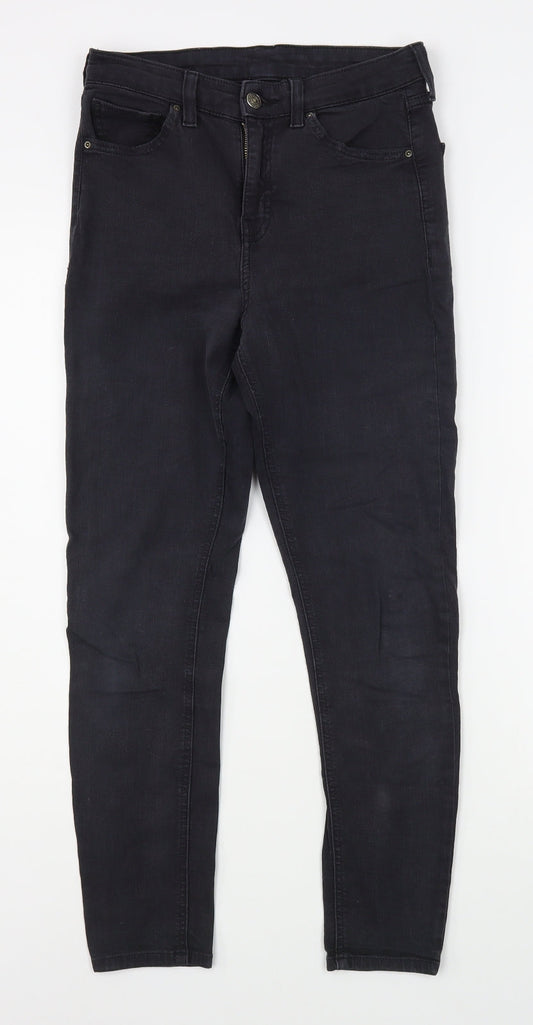 Topshop Mens Black  Cotton Skinny Jeans Size 28 in L30 in Regular Zip