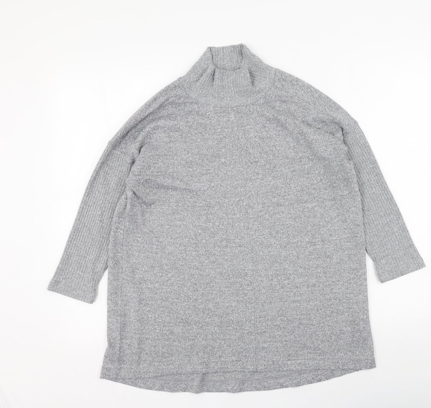Marks and Spencer Womens Grey High Neck  Polyester Pullover Jumper Size 10