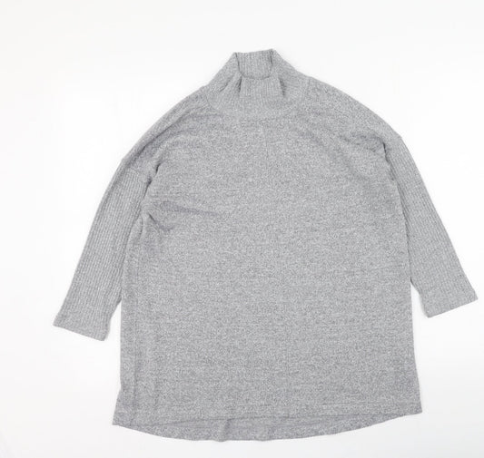 Marks and Spencer Womens Grey High Neck  Polyester Pullover Jumper Size 10