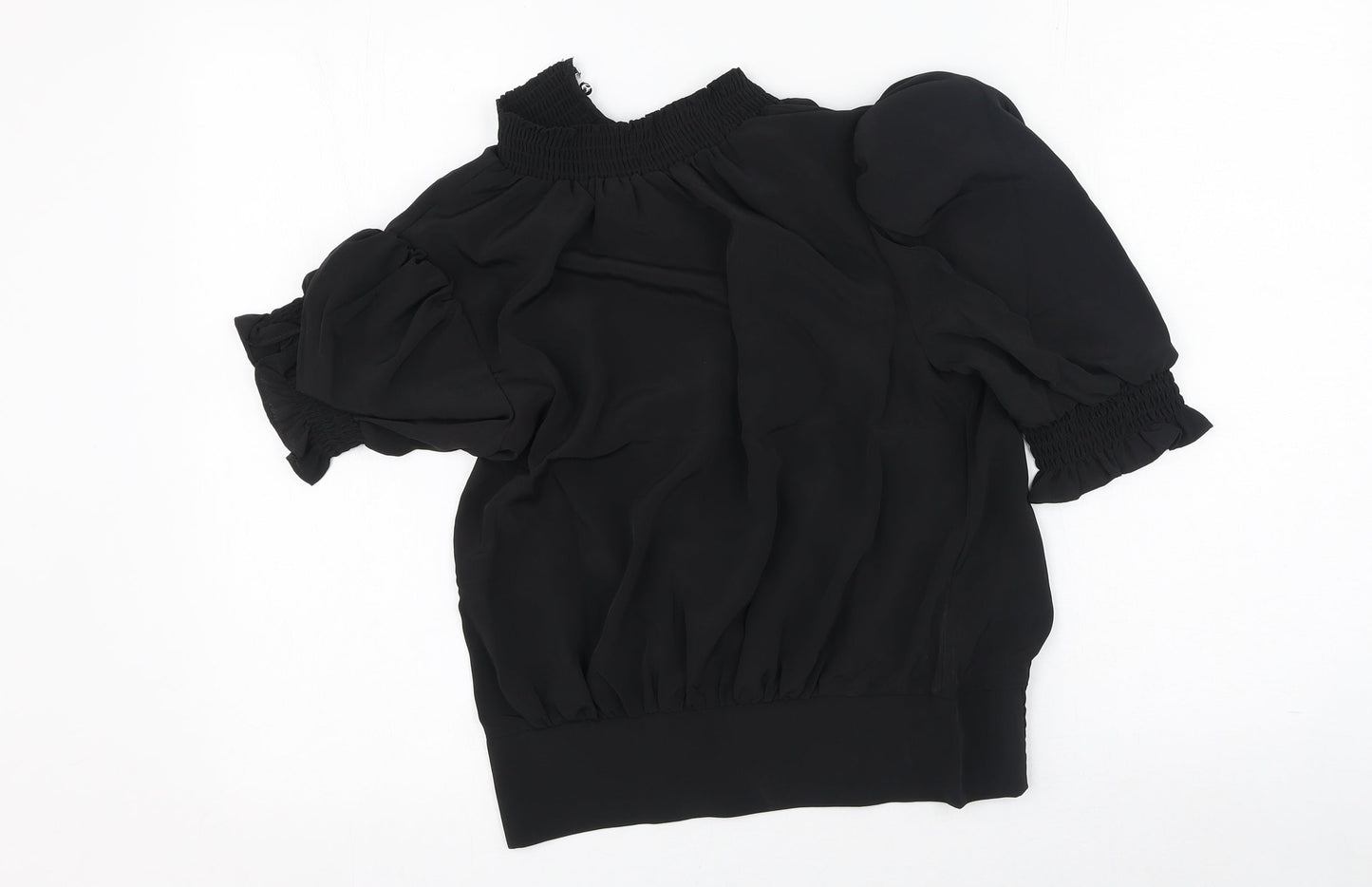 Dorothy Perkins Womens Black  Polyester Basic Blouse Size 8 Square Neck