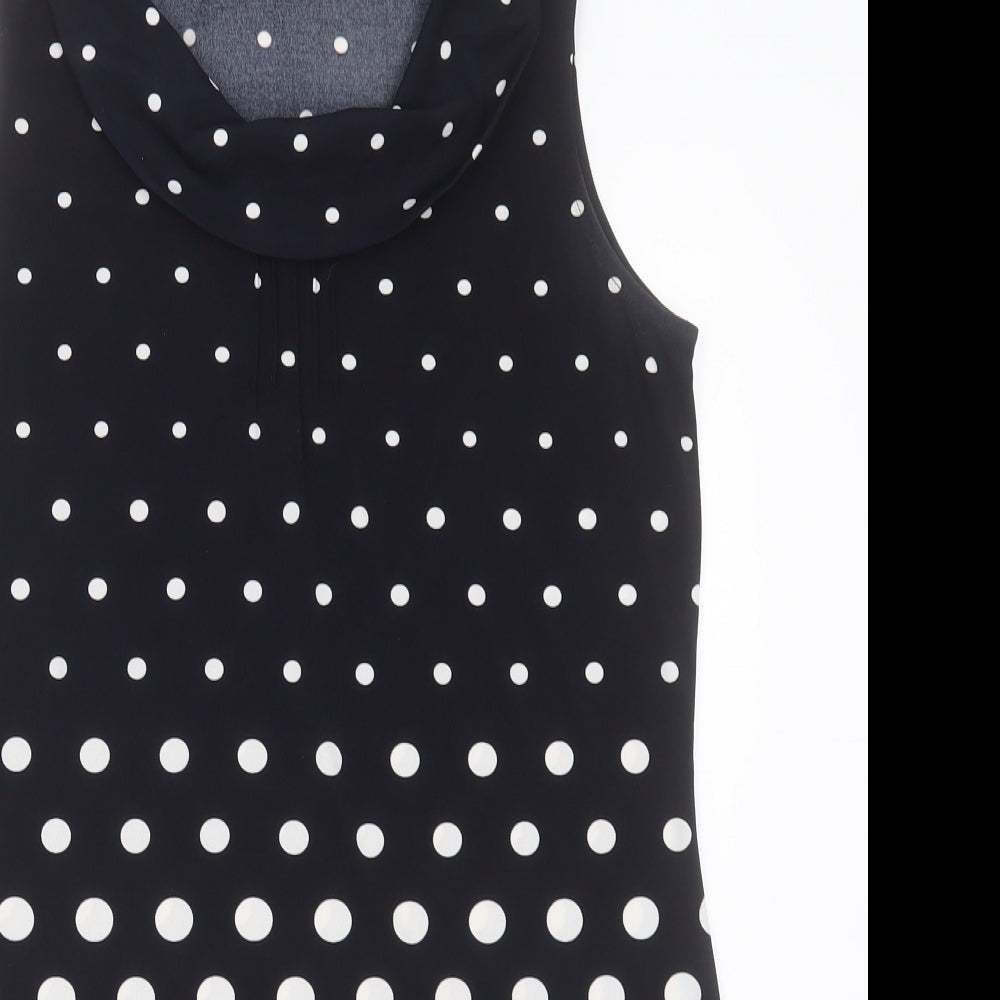 Gerry Weber Womens Blue Polka Dot Polyester A-Line  Size 12  Crew Neck Pullover
