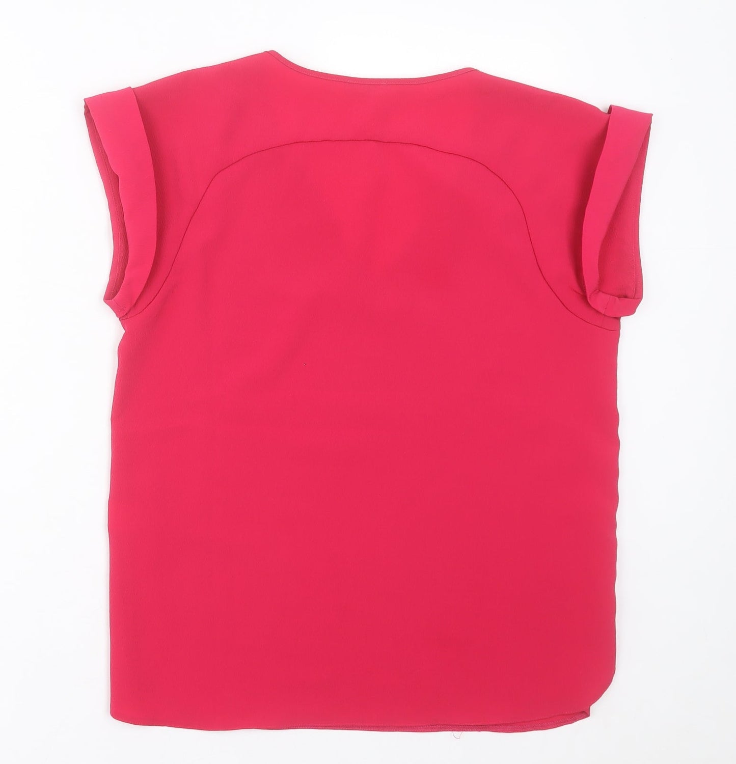 River Island Womens Pink  Polyester Basic T-Shirt Size 8 V-Neck