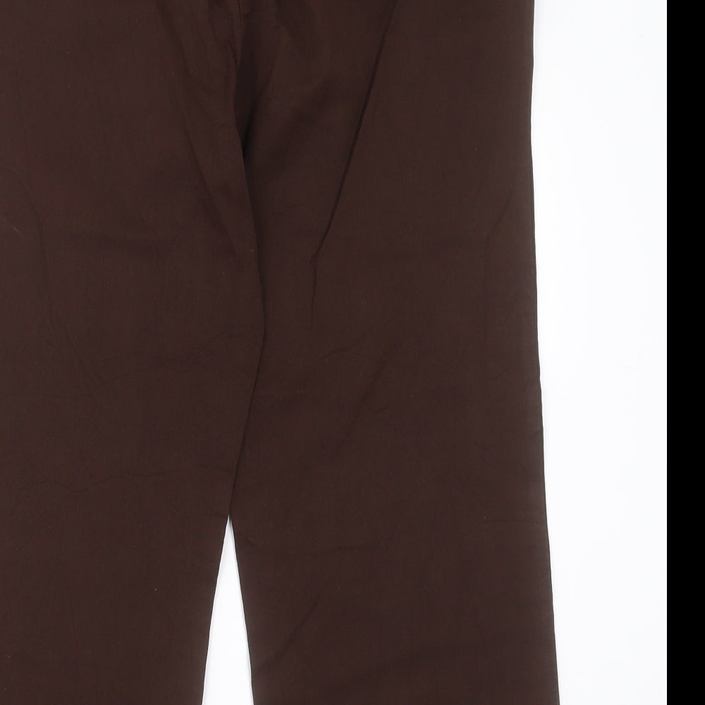 Style & Co Womens Brown  Cotton Cropped Trousers Size 12 L24 in Regular Hook & Eye