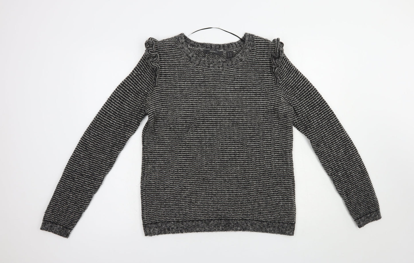 Esprit Womens Grey Crew Neck  Acrylic Pullover Jumper Size M