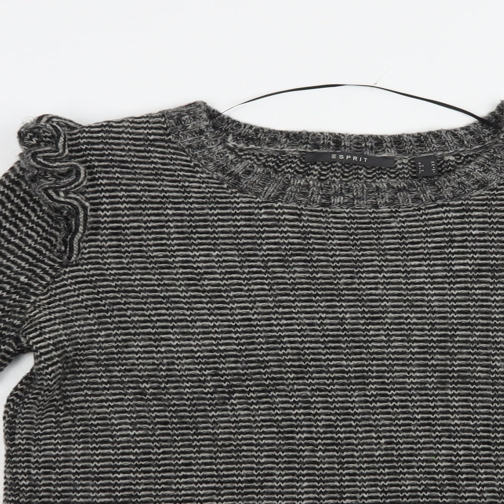 Esprit Womens Grey Crew Neck  Acrylic Pullover Jumper Size M