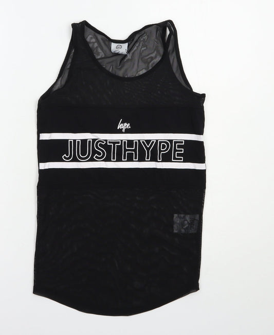 Hype Womens Black  Polyester Pullover Tank Size 8 Scoop Neck Pullover