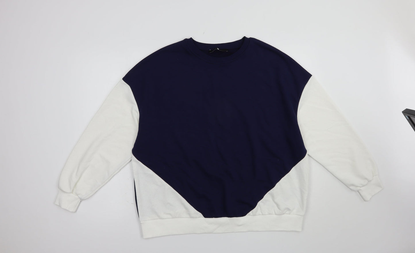 Very Womens Blue Colourblock Cotton Pullover Sweatshirt Size 14  Pullover