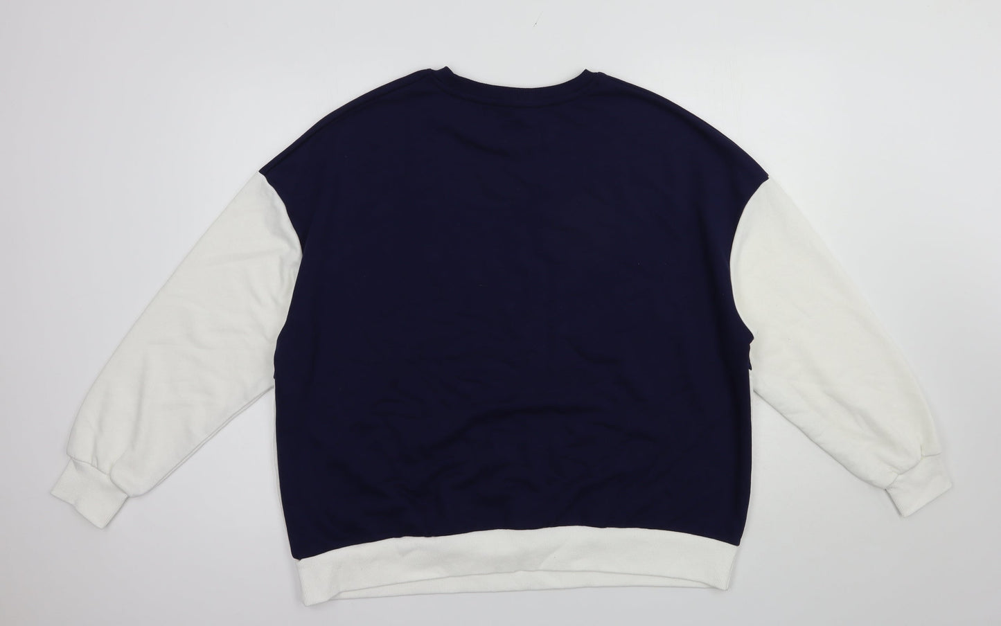 Very Womens Blue Colourblock Cotton Pullover Sweatshirt Size 14  Pullover
