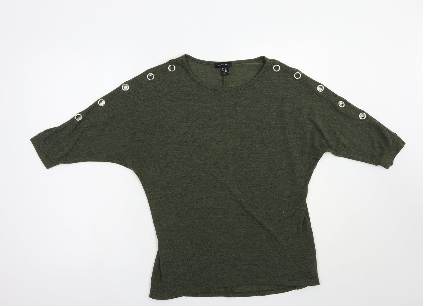 New Look Womens Green Boat Neck  Polyester Pullover Jumper Size S