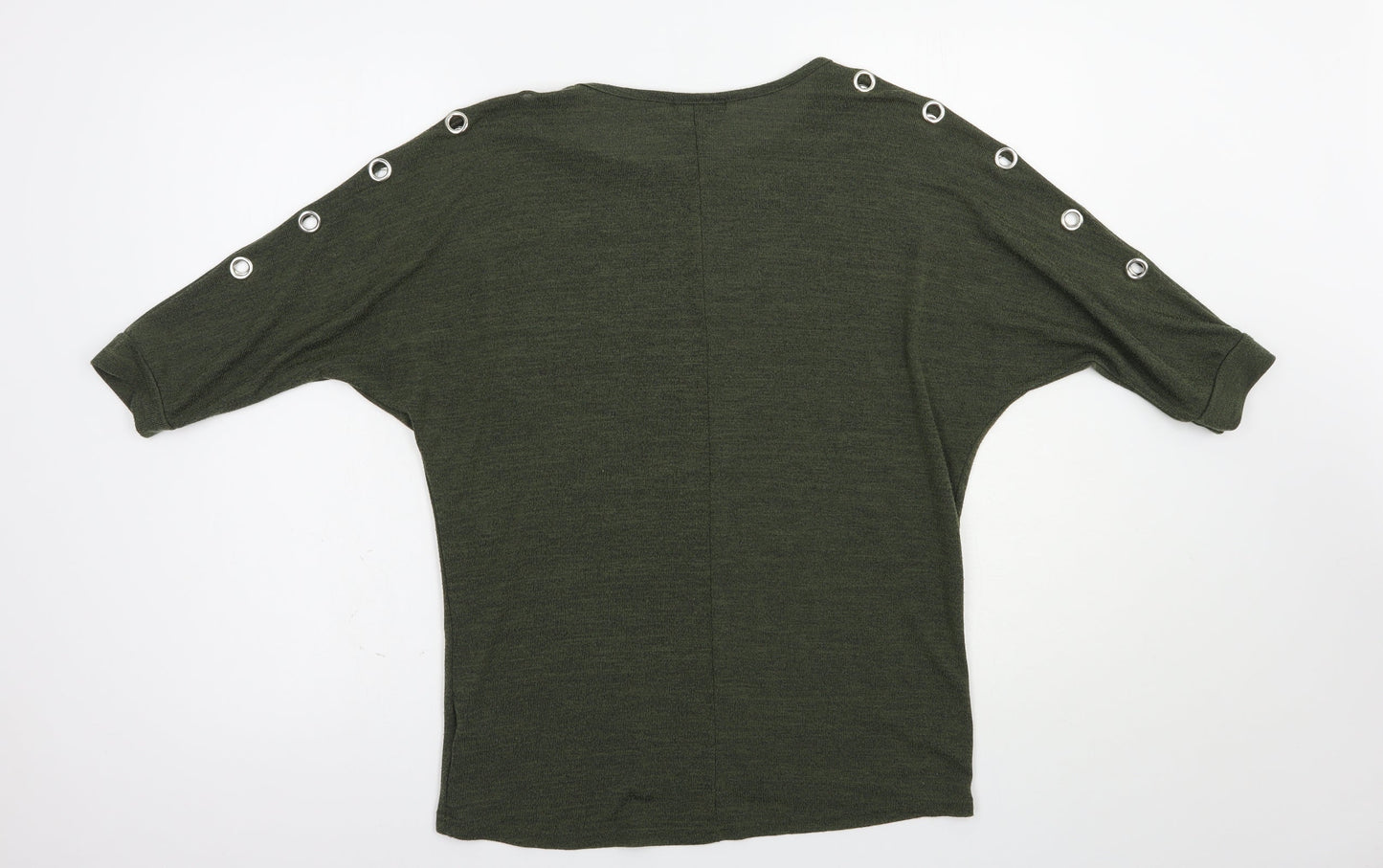 New Look Womens Green Boat Neck  Polyester Pullover Jumper Size S