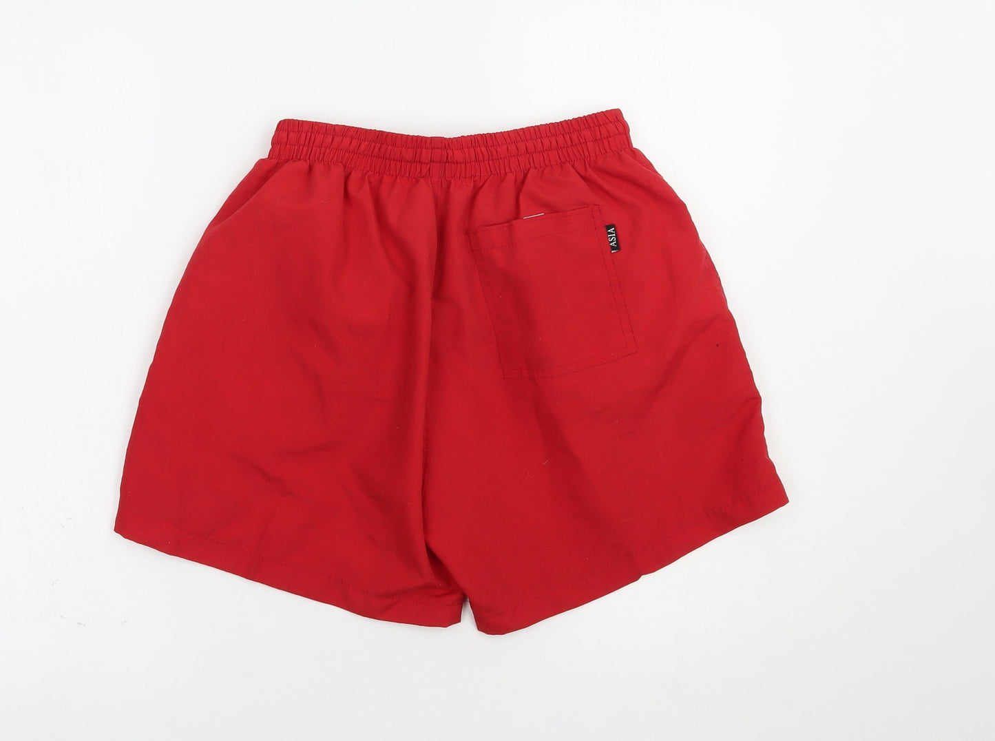Asia Line Womens Red  Polyester Bermuda Shorts Size S L4 in Regular Drawstring
