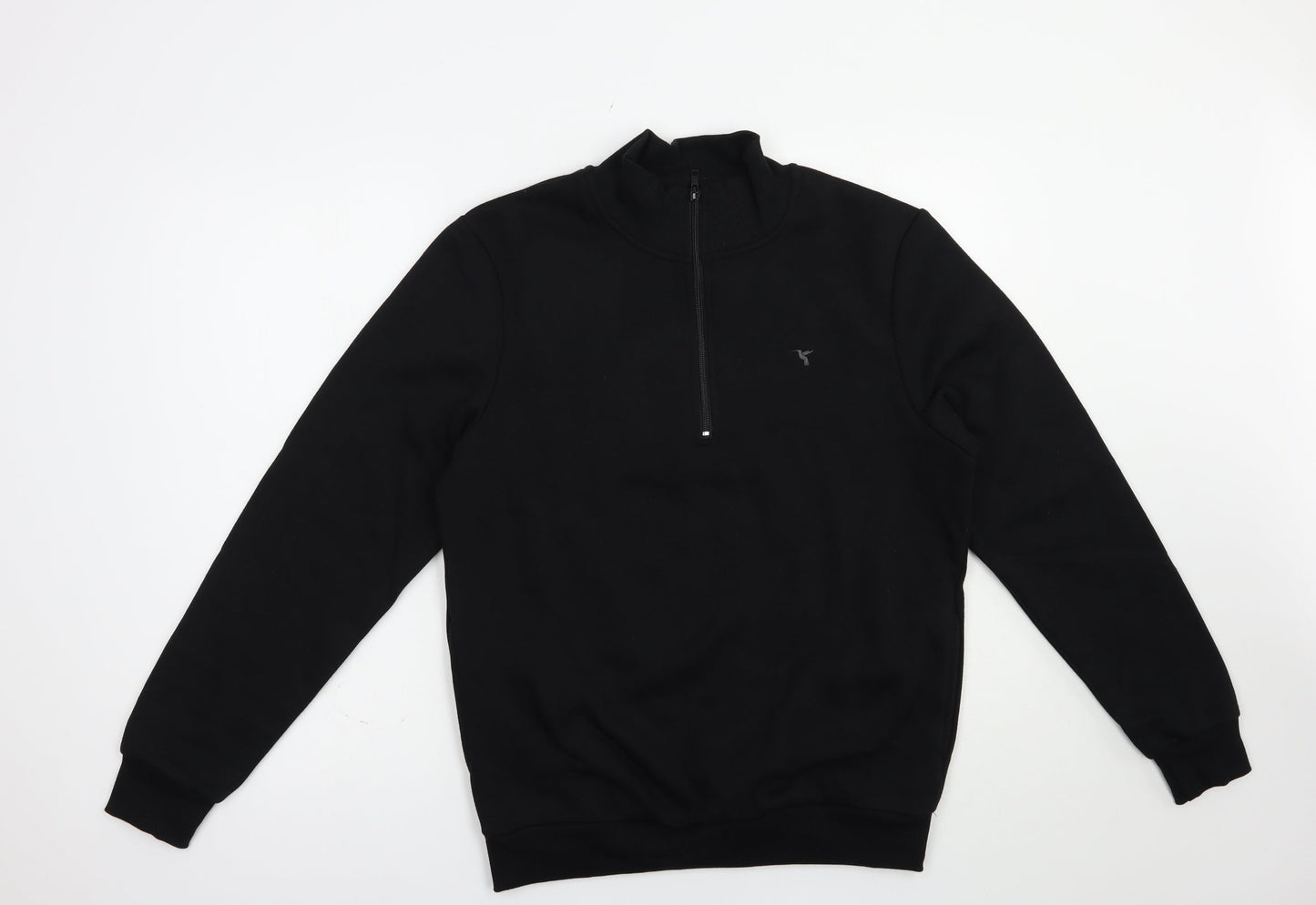 Studio Mens Black  Polyester Full Zip Hoodie Size S