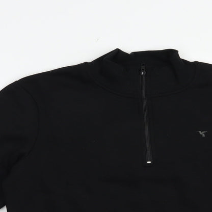 Studio Mens Black  Polyester Full Zip Hoodie Size S