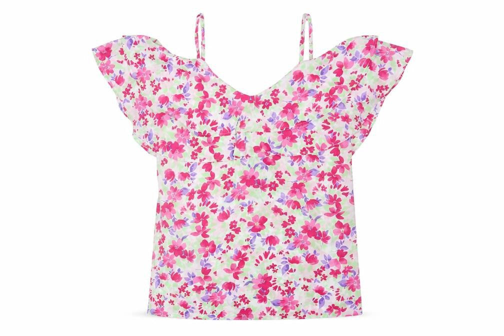 Pep & Co Womens Multicoloured Floral Polyester Camisole Blouse Size 8 V-Neck