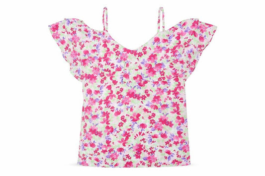 Pep & Co Womens Multicoloured Floral Polyester Camisole Blouse Size 8 V-Neck