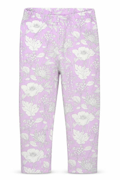 Gap Girls Purple Floral Cotton Carrot Trousers Size 3 Years  Regular