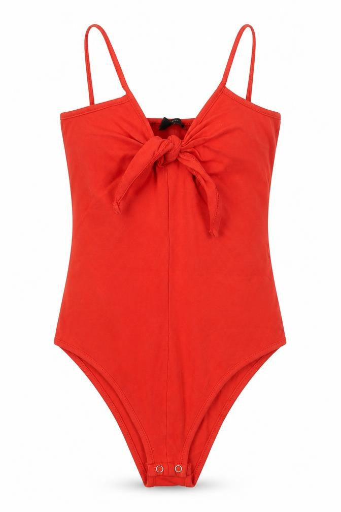 Atmosphere Womens Red  Cotton Bodysuit One-Piece Size 8  Button