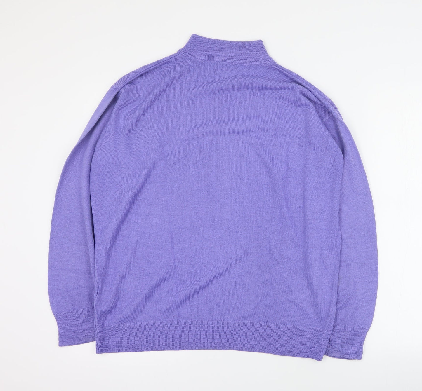 St Bernard Womens Purple High Neck  Acrylic Pullover Jumper Size 14