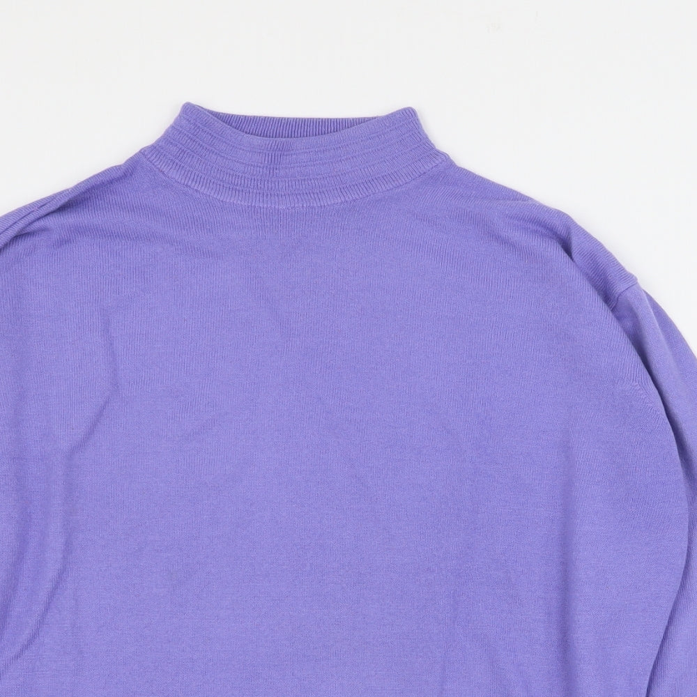 St Bernard Womens Purple High Neck  Acrylic Pullover Jumper Size 14