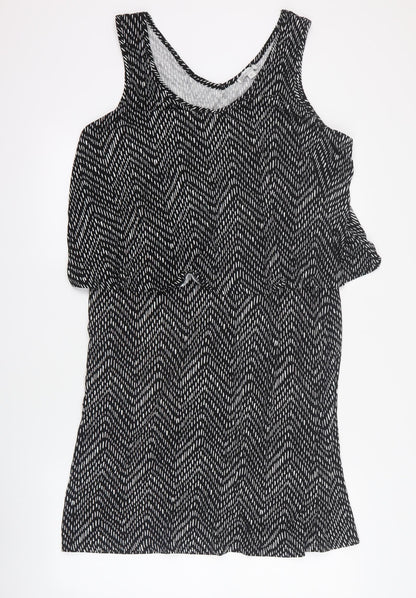 Target Womens Black Geometric Viscose A-Line  Size XL  V-Neck Pullover
