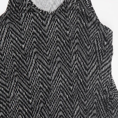 Target Womens Black Geometric Viscose A-Line  Size XL  V-Neck Pullover