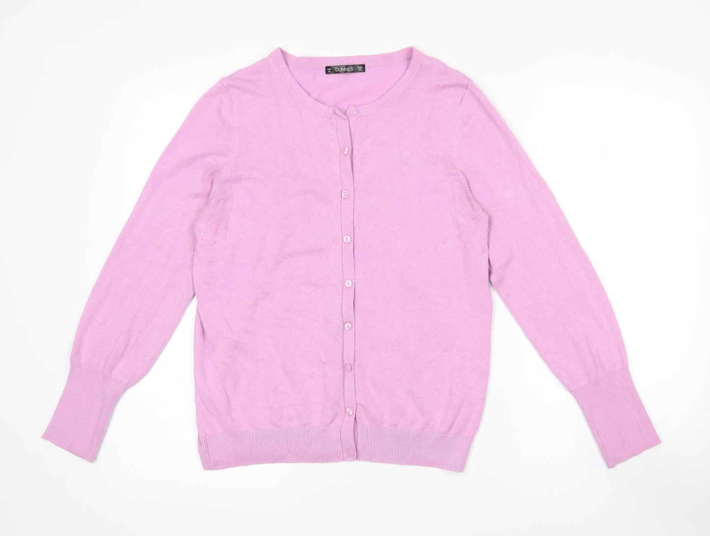 Dunnes Stores Womens Pink Collared  Viscose Cardigan Jumper Size M