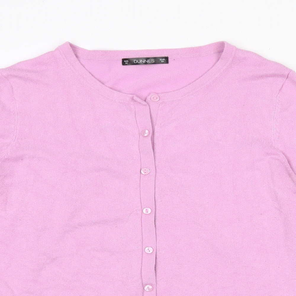 Dunnes Stores Womens Pink Collared  Viscose Cardigan Jumper Size M