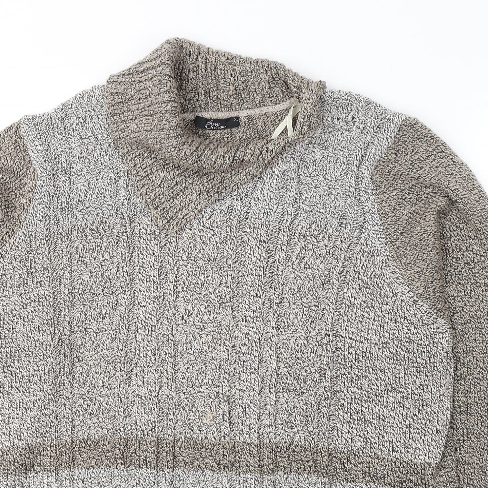 Bonmarché Womens Beige Roll Neck  Acrylic Pullover Jumper Size XL