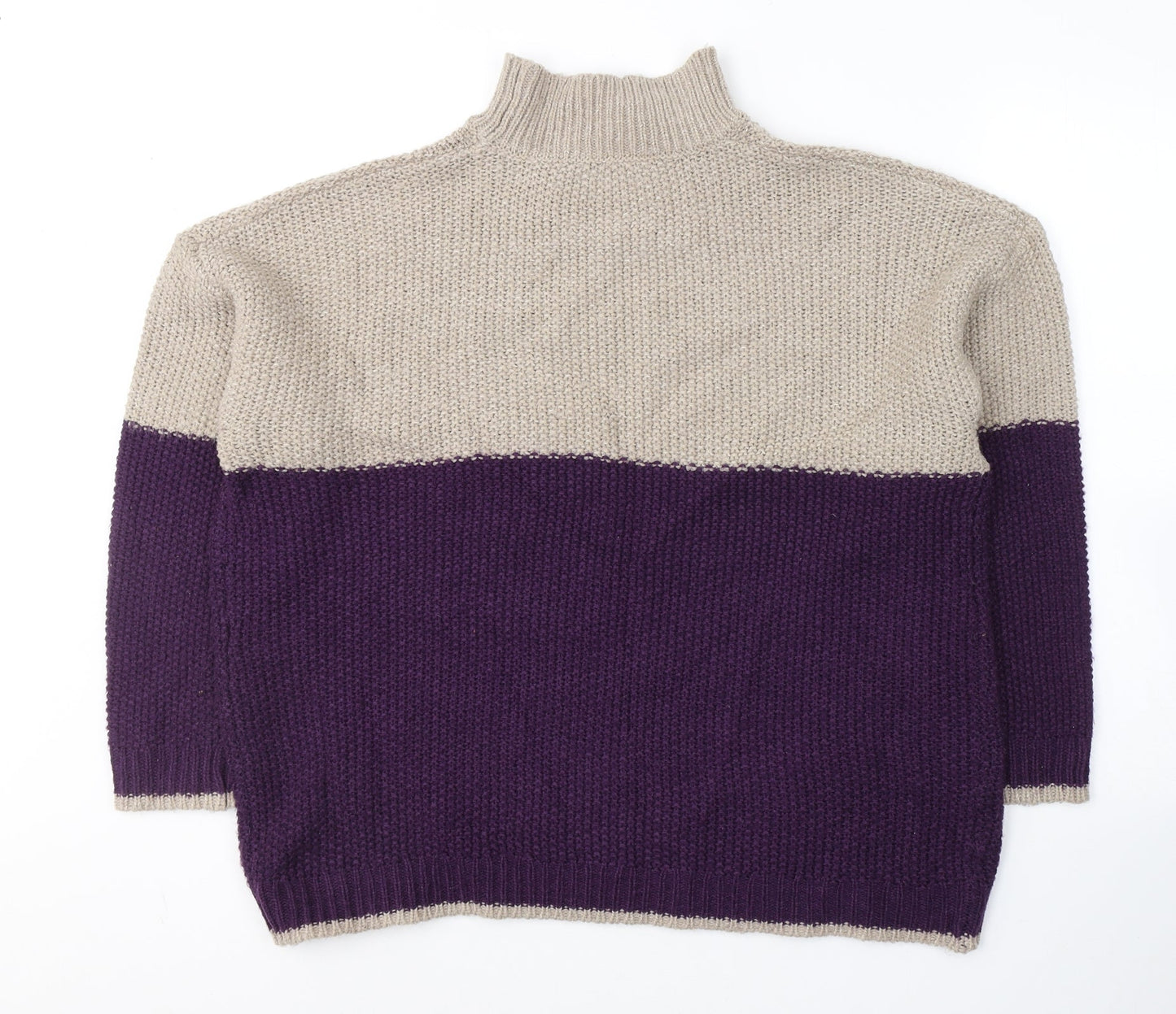Pep&Co Womens Purple High Neck  Acrylic Pullover Jumper Size XL