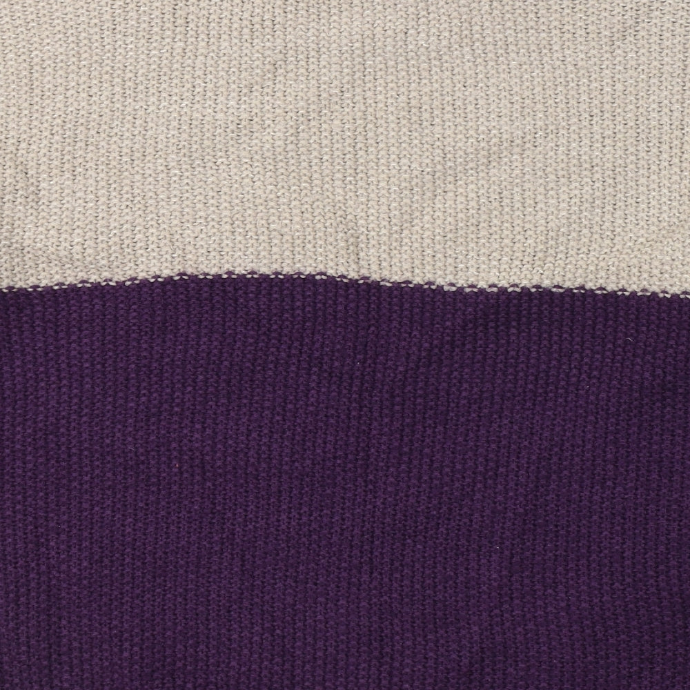 Pep&Co Womens Purple High Neck  Acrylic Pullover Jumper Size XL
