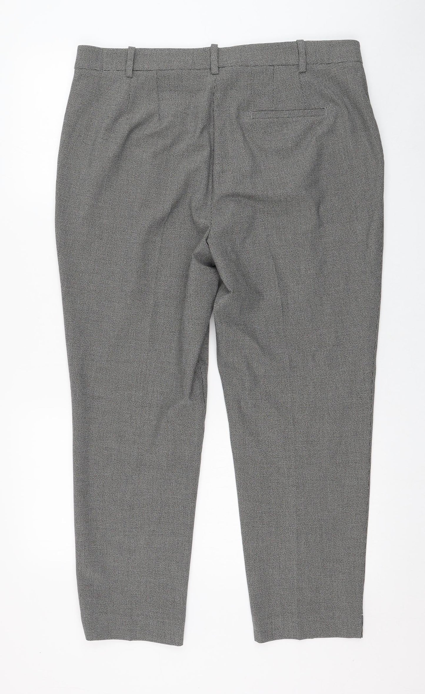 Marks and Spencer Womens Grey  Polyester Carrot Trousers Size 16 L25 in Regular Zip
