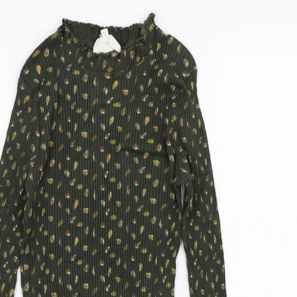 NEXT Womens Green Floral Cotton Pullover Sweatshirt Size 8  Pullover