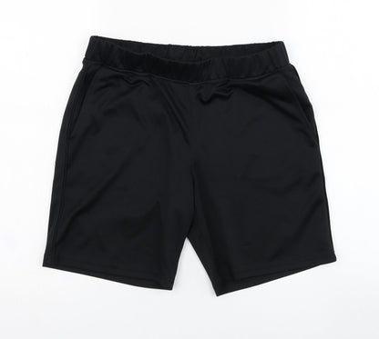 Preloved Dunnes Stores Mens Black  Polyester Sweat Shorts Size 28 in L7 in Regular - Front