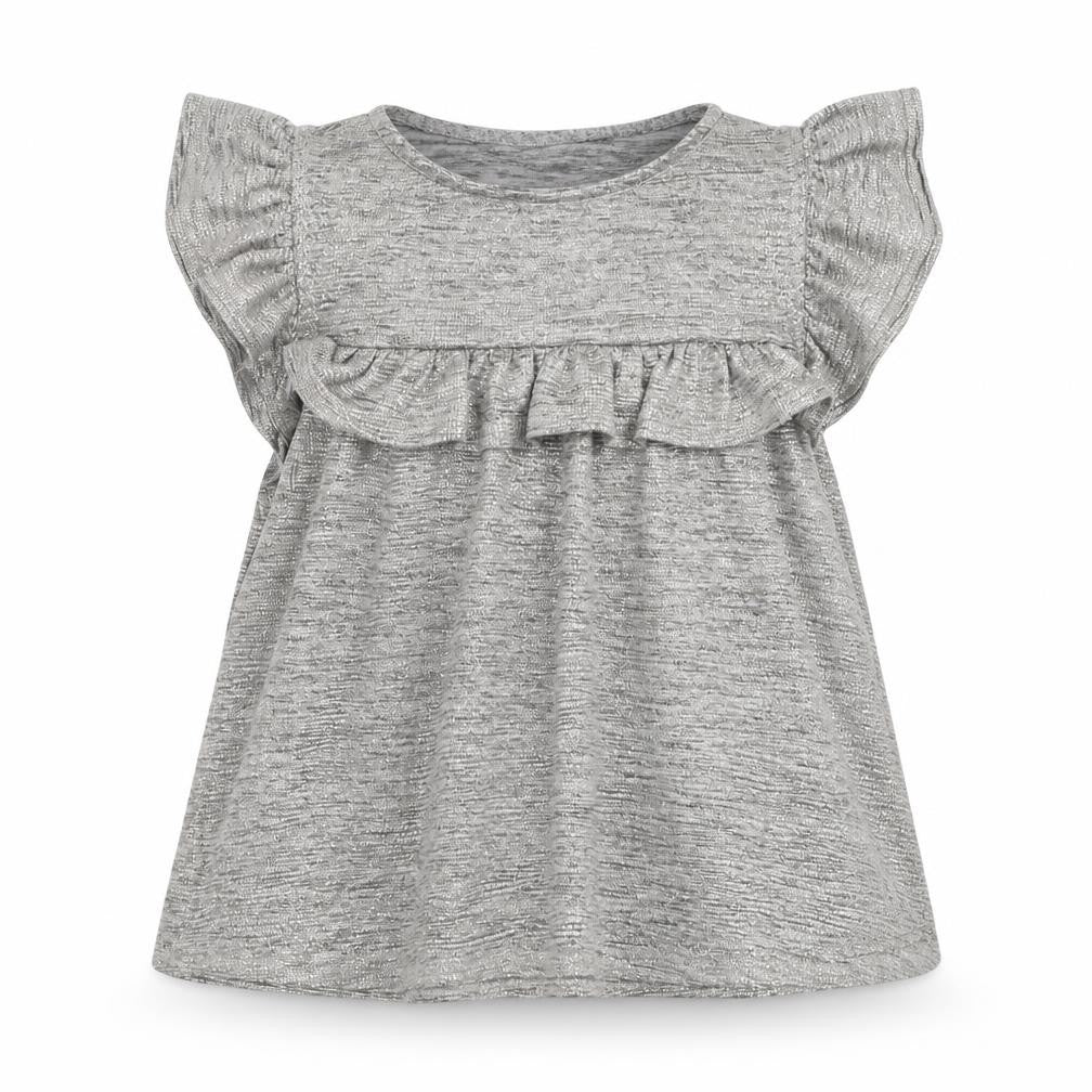 F&F Girls Silver  Polyester Basic Blouse Size 9-10 Years Round Neck Pullover