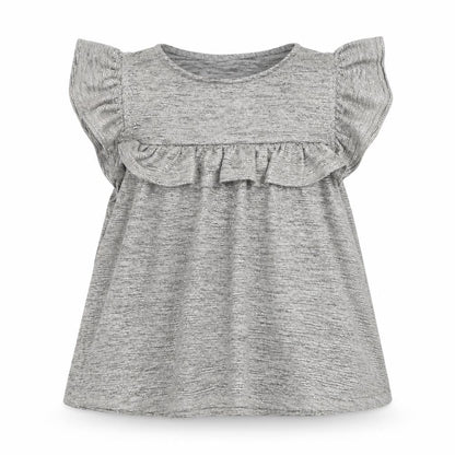 F&F Girls Silver  Polyester Basic Blouse Size 9-10 Years Round Neck Pullover