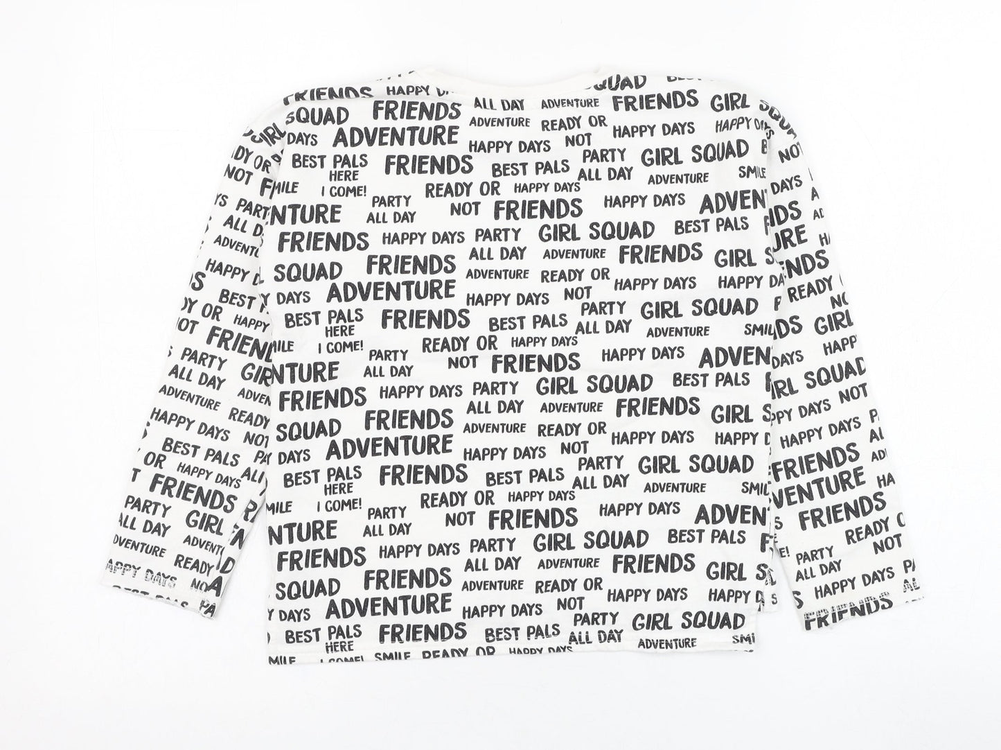 Dunnes Stores Girls White  Cotton Pullover Sweatshirt Size 10 Years  Pullover - Slogan
