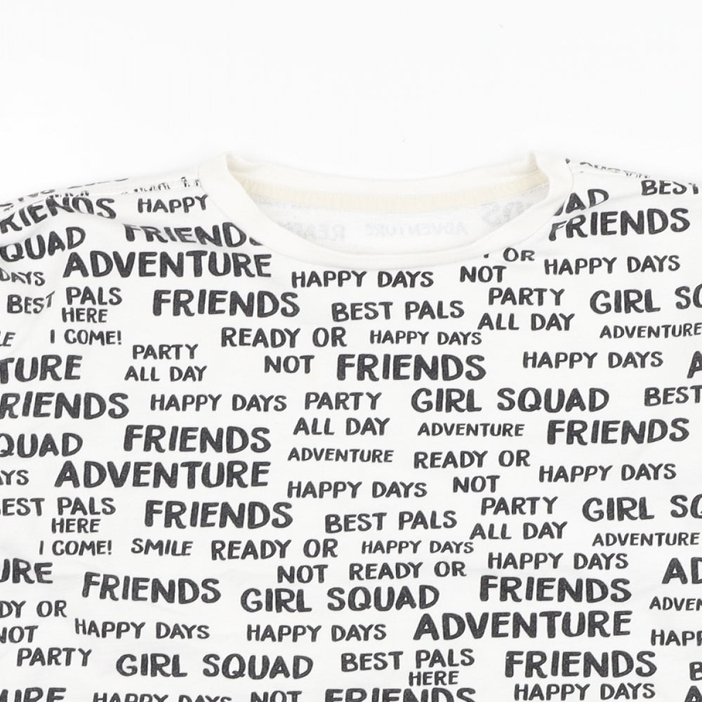 Dunnes Stores Girls White  Cotton Pullover Sweatshirt Size 10 Years  Pullover - Slogan